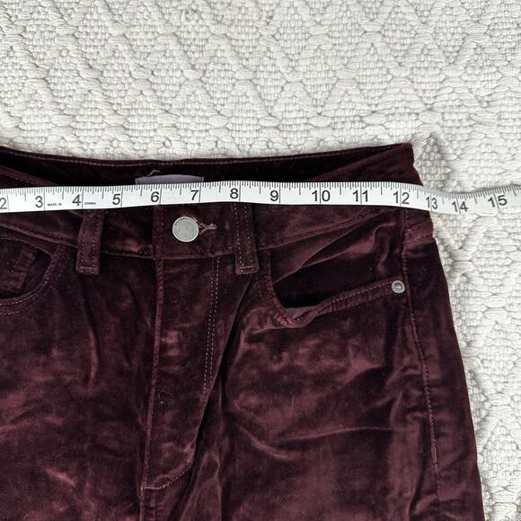 DL1961 Chrissy Ultra High Rise Skinny Jeans Size 25 (US 0/2) Burgundy Velvet - Picture 4 of 10